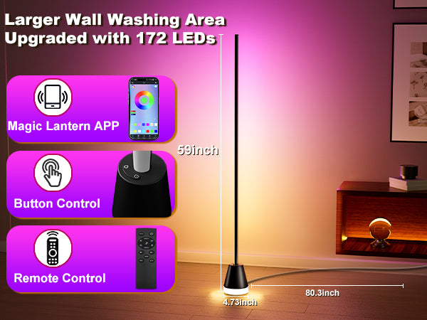 Kidswise Smart RGB LED Corner Floor Lamp