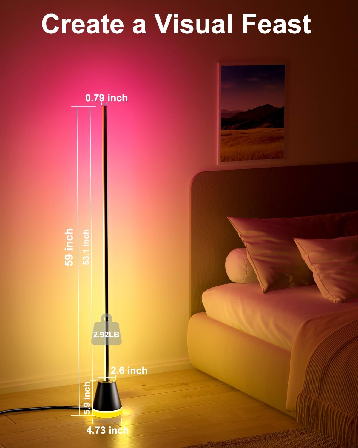 Kidswise Smart RGB LED Corner Floor Lamp