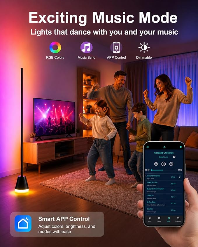 Kidswise Smart RGB LED Corner Floor Lamp